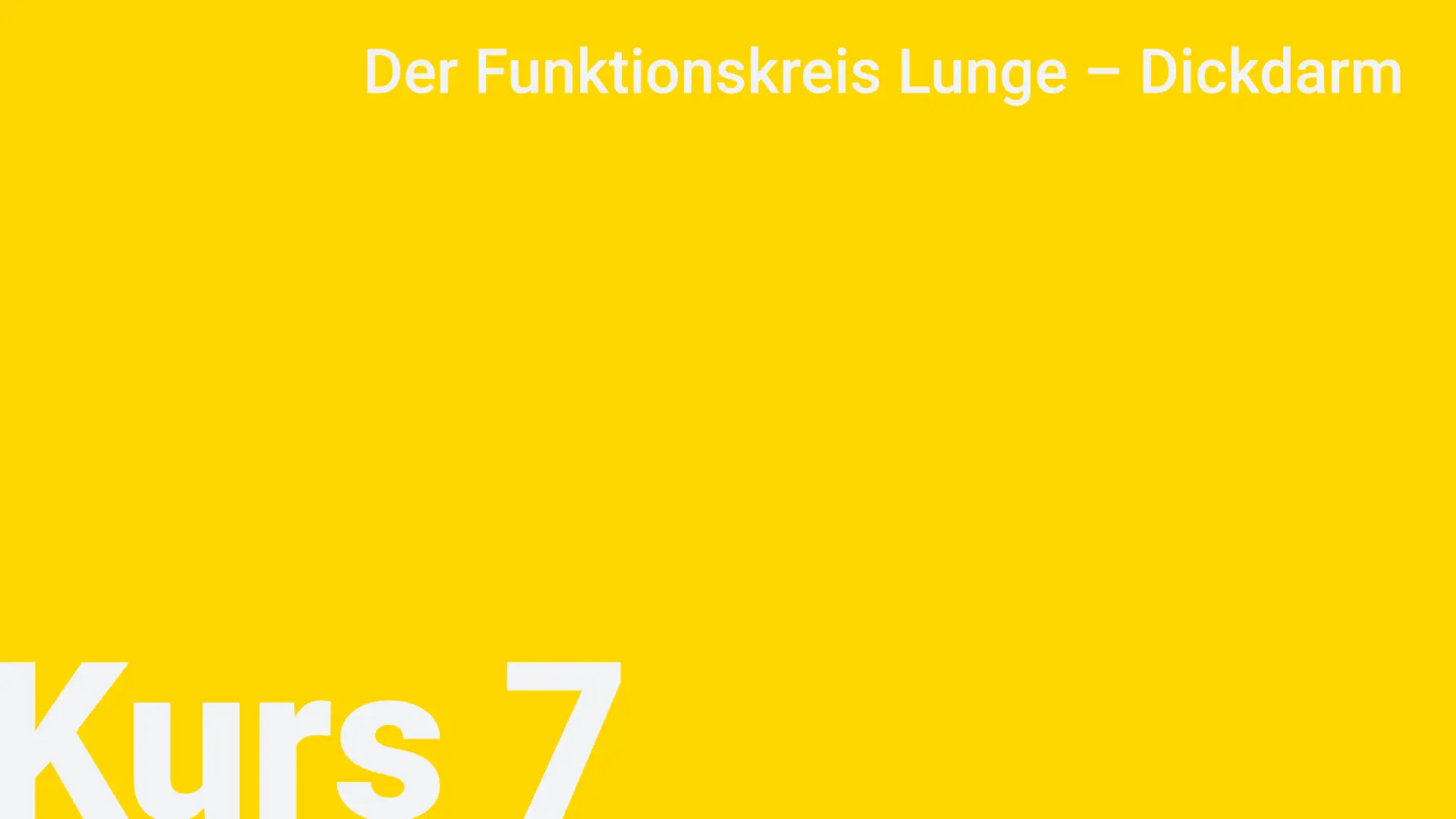 7. Der Funktionskreis Lunge – Dickdarm