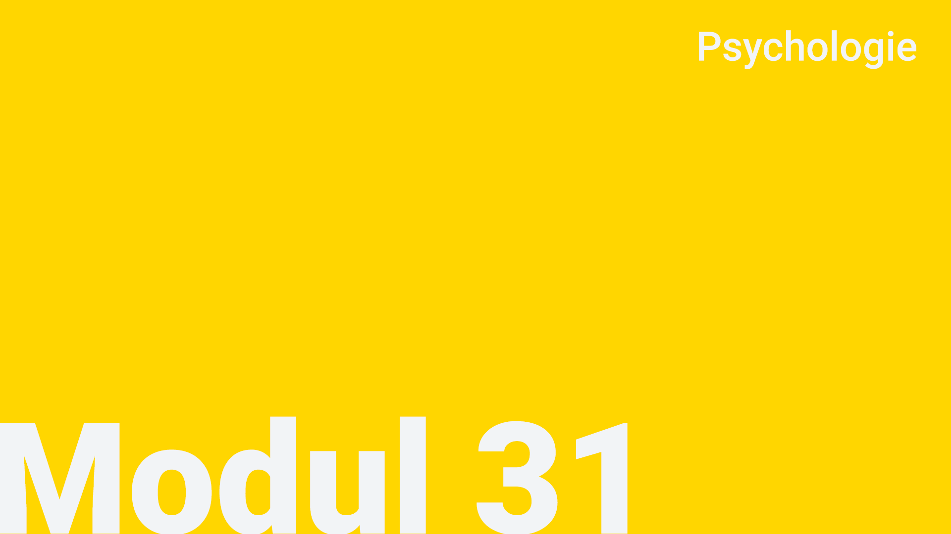 Modul 31 - Psychologie